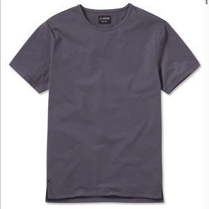 Dark Gray Split Hem Crew Neck T-Shirt